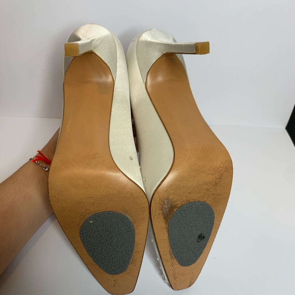 Stuart Weitzman satin sequin embellished heels - Picture 7 of 8